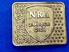 Vintage NRA National Rifle Association 2 Million Club Firearms Gun Belt Buckle