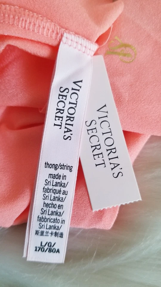 NUEVO BRAGUITA TANGA LISA VICTORIA'S SECRET NO SHOW GRANDE NARANJA NUEVA CON ETIQUETAS Foto 4 de 4