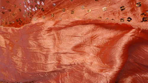 Specialty Fabric Orange Sequins 2 1/2 Yds x 56" Crafts Costumes Novelty Funky - Picture 2 of 3