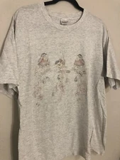Vintage 1990s Hummingbird Art Tee T-Shirt, Murina Single Stitch Made In USA XL