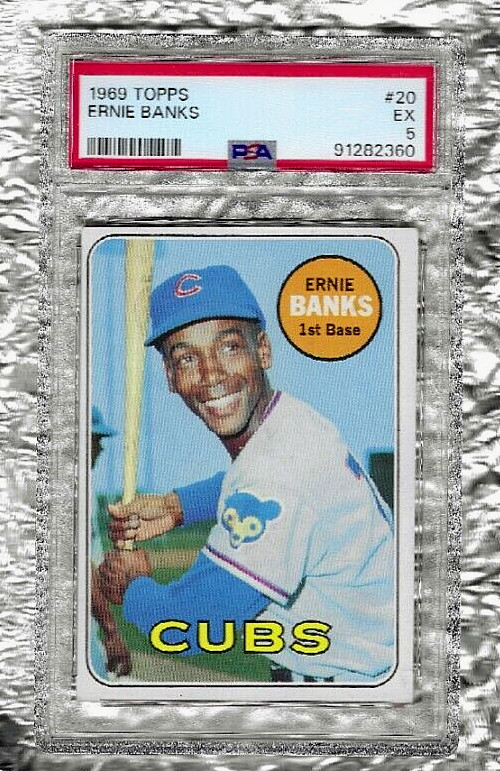 1969 Topps PSA 5 EX Ernie Banks # 20 Newly Graded Chicago Cubs