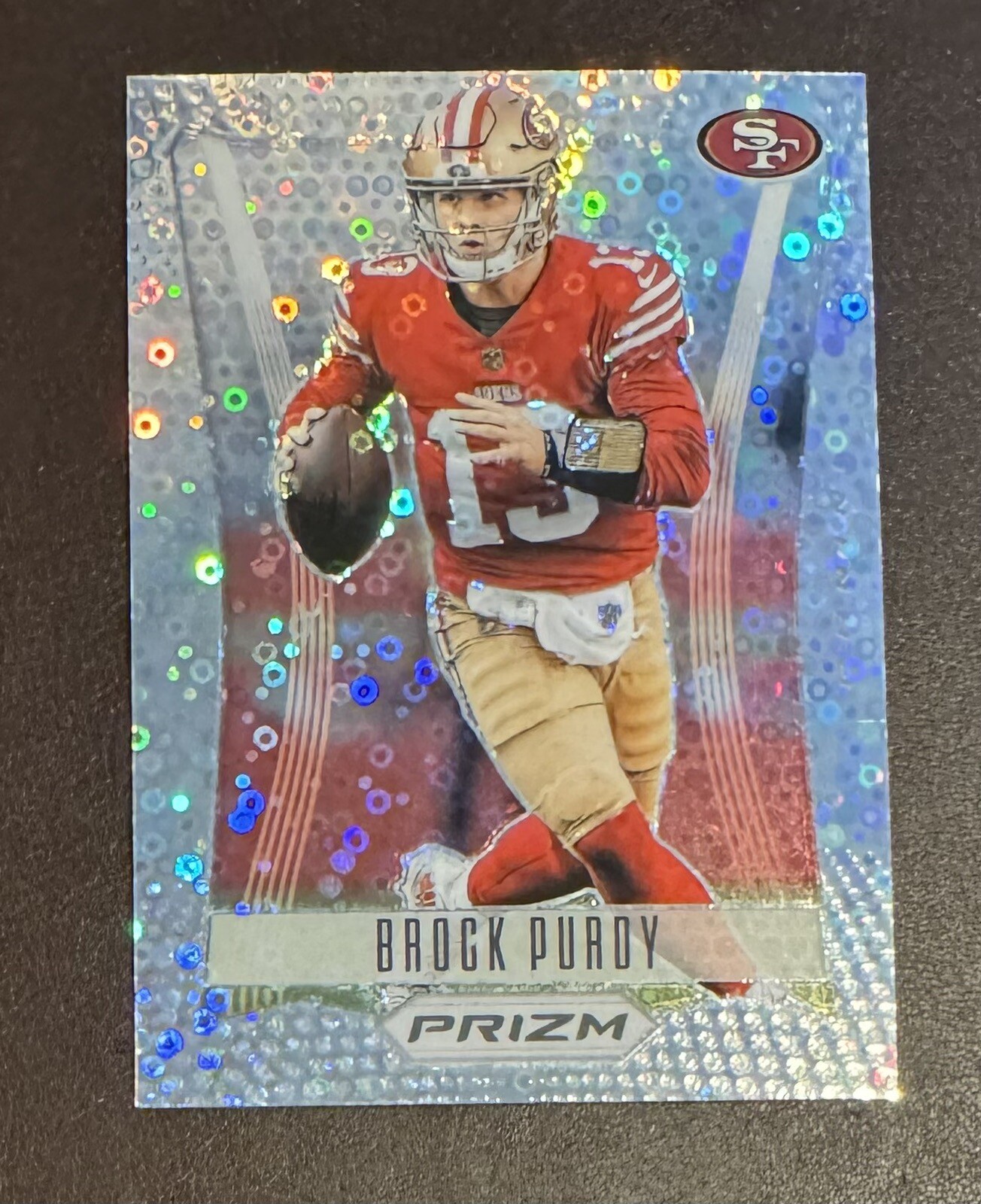 2023 Panini Prizm Brock Purdy No Huddle DISCO Flashback Prizm