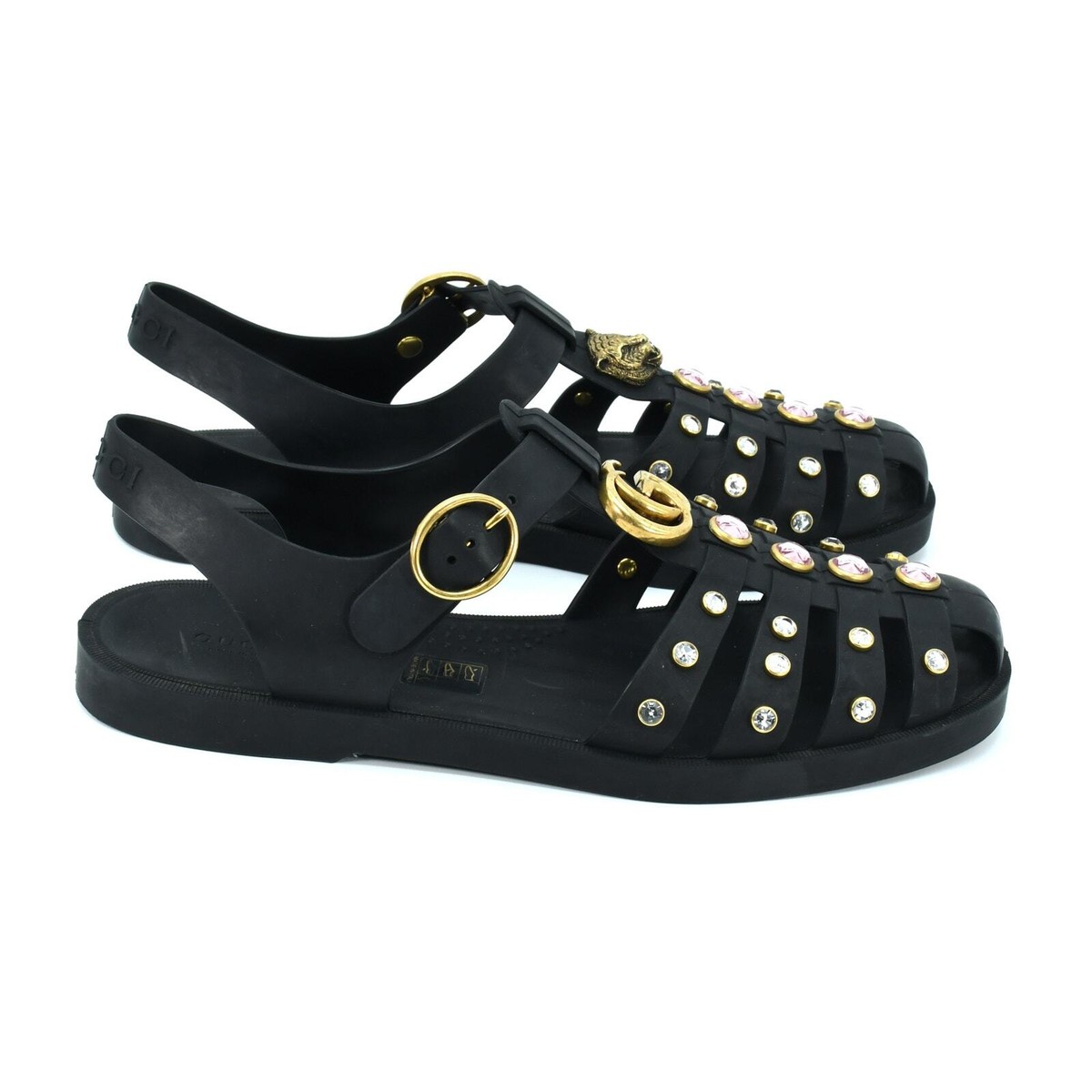 Gucci Black Rubber Crystal Buckel Strap Sandal 42 | eBay Gucci Black Rubber Crystal Buckel Strap Sandal 42 | eBay
