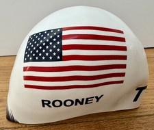 TYR White Large TRACER X Silicone Swim Race Cap H107 Team USA ROONEY New Rare