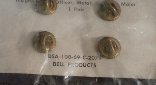 Vietnam War US Army Insignia Metal Officer Subdued Major PAIR Bell Ind. 1969 - 第 4/6 張圖片