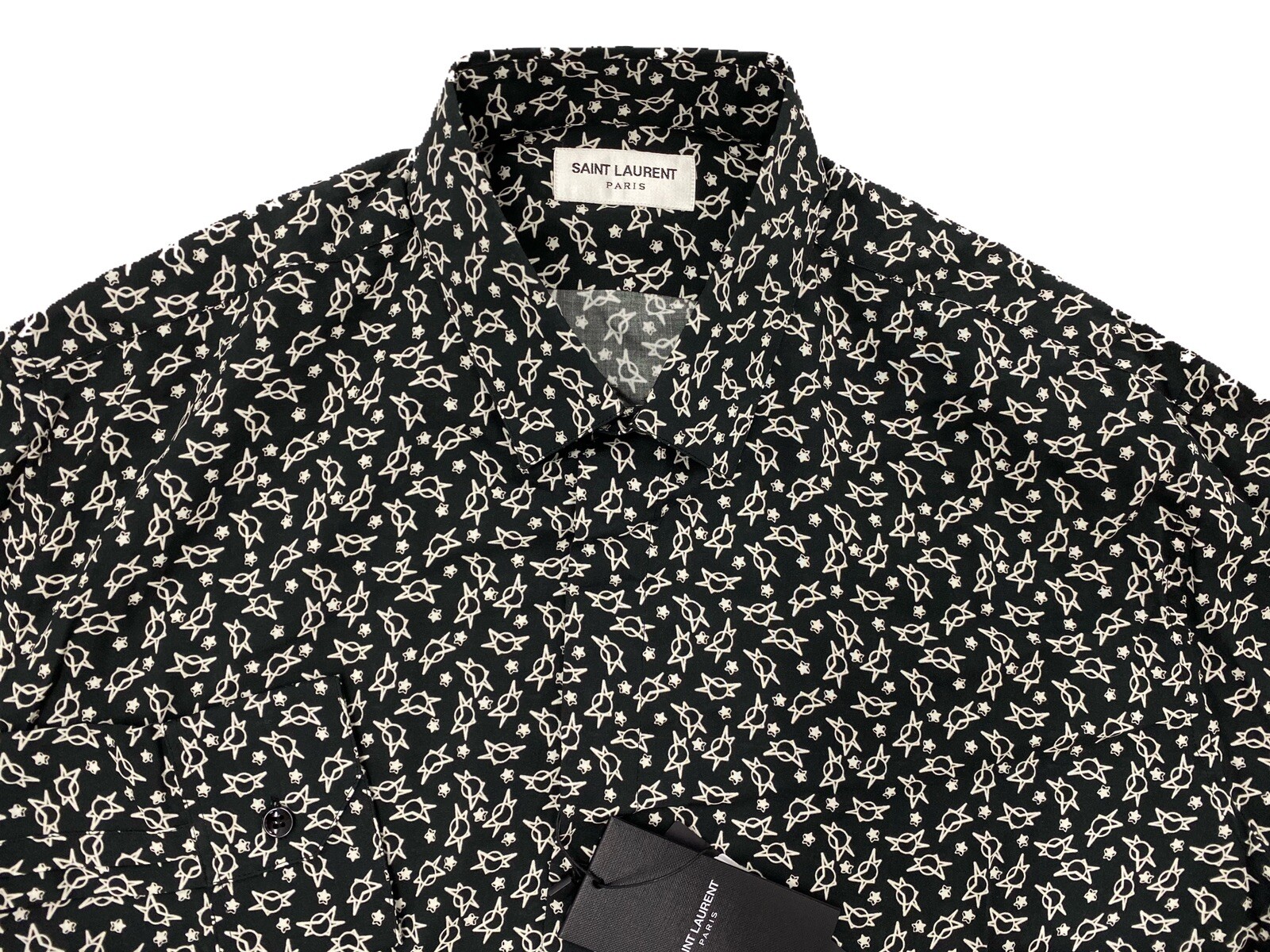 Camicia Saint Laurent Costellazione Nera $900 Taglia XL Made in Italy