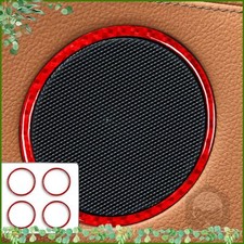 4Pcs Red Carbon Fiber Door Speakers Frame Trim For BMW X3 F25 X4 F26 2011-2017