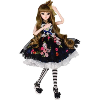 1/3 BJD Doll 24'' Girl Dolls with Wigs Eyes Shoes Face Makeup Full Set Kids Toy