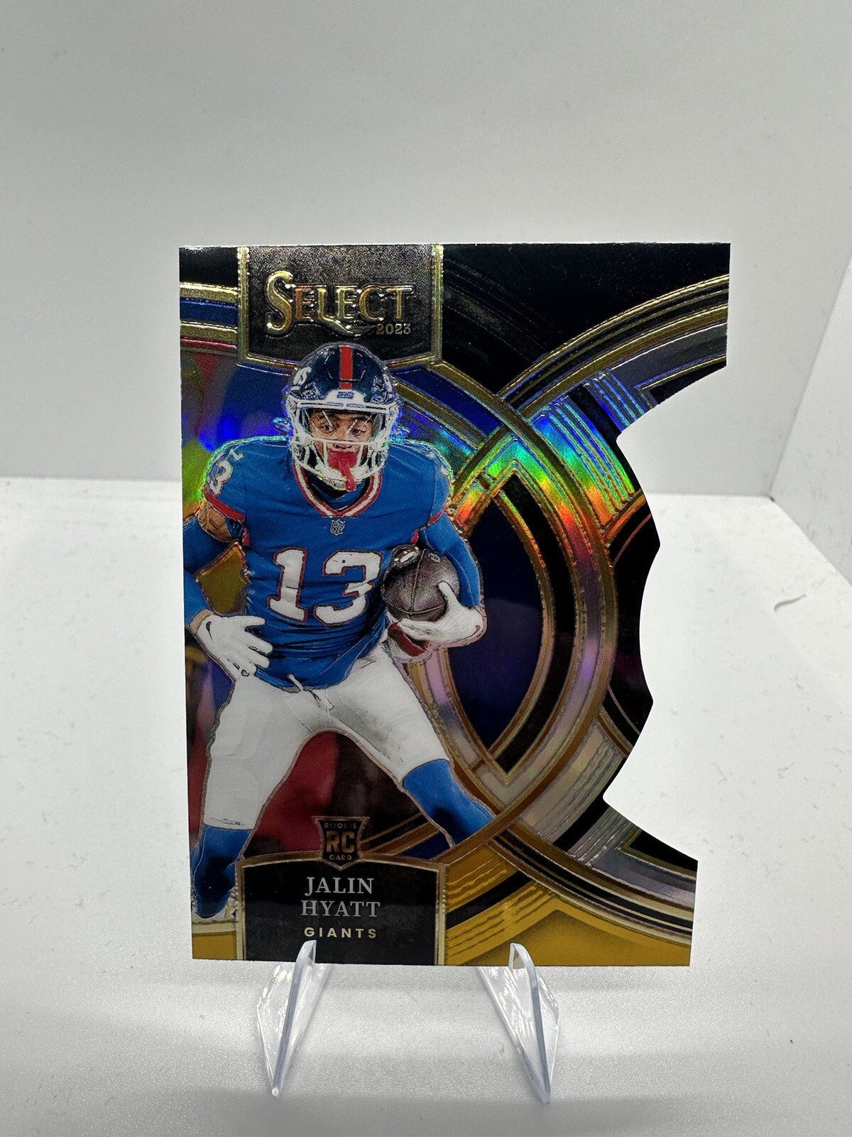 2023 Panini Select - Premier Level Black & Gold Prizm Die-Cut Jalin Hyatt
