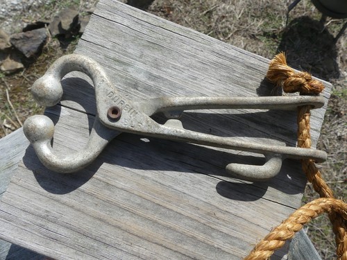 Vintage Durbin Livestock Show Nose Lead Tool w 10ft Hemp Rope Farm Cattle 4-H - Picture 3 of 9