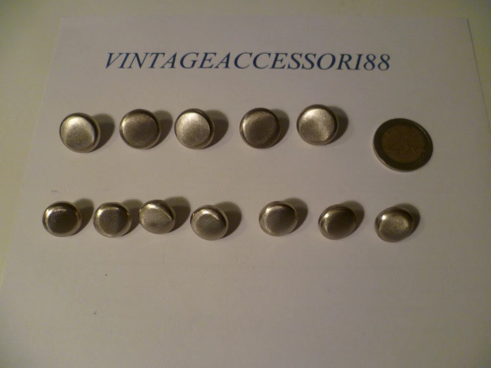 BOTTONI METALLO SET GIACCA 2 MISURE COLOR ARGENTO SATINATO 1,5 - 1,8 CM VINTAGE - Immagine 3 di 4