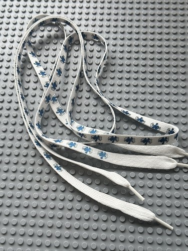 Vtg Smurf Pair of Shoe Laces The Smurfs Shoelaces White Blue Smurf Pattern 39” - Picture 6 of 9