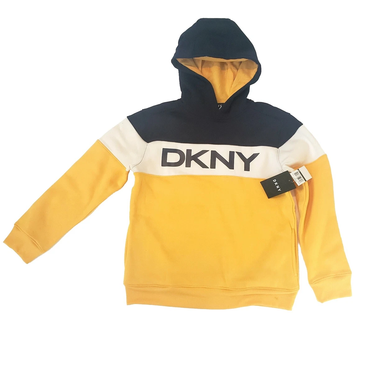 DKNY Yellow Blue White Long Sleeve Pullover Hoodie Children s