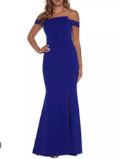 New Xscape Off the Shoulder Strap Dress Size 12 Color Marine