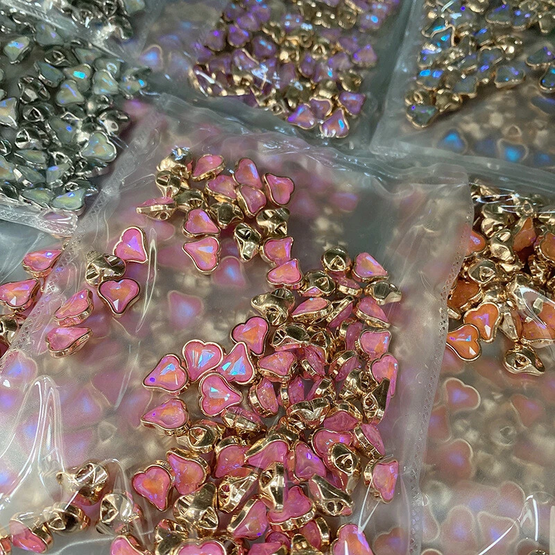 20PCS Crystal Buttons For Shirt Blouse Heart Shape Small Sewing DIY Crafts 10mm - Image 3 of 4