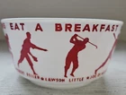 RARE Vintage 1930s Breakfast of Champions Bowl Milk Glass Red DiMaggio Sports