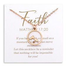 Christian Gifts Mustard Seed Necklace for Women ,Move Mountains Shell Necklaces