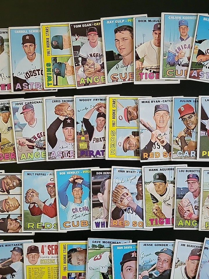 Lote de tarjetas de béisbol 1967 Topps - 50 diferentes - con novato Bobby Mercer y más Foto 3 de 4