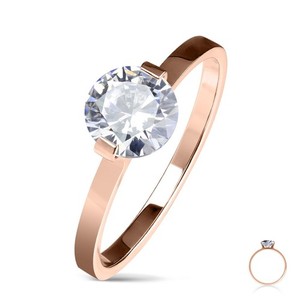Authentic Rose Gold Plated Solitaire 1.0 Carat CZ Engagement Ring