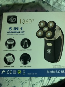Head Shaver Grooming Kit for Bald Men, 5-in-1 Electric, 360 / 4D