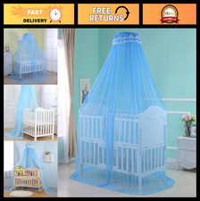 Baby Toddler Bed Mosquito Netting Dome Canopy Crib Bedding Set - Blue Only
