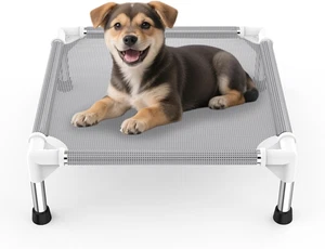 Lit de chien élevé avec tissu de refroidissement Teslin - Lit de chien léger pour petits chiens