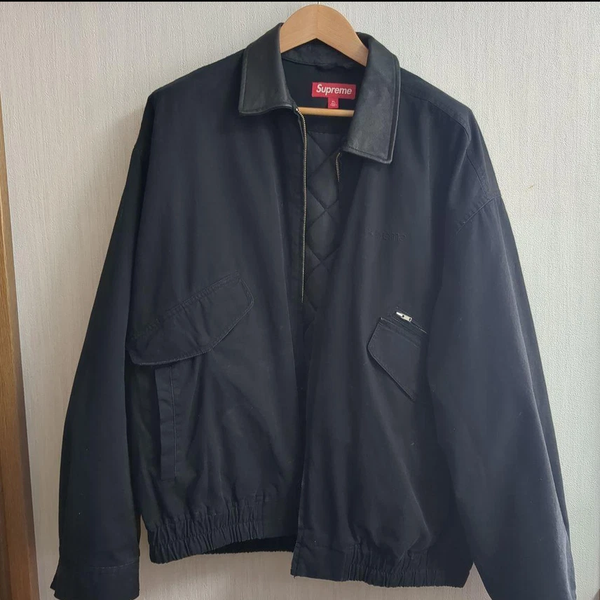 Veste utilitaire col cuir noir Supreme