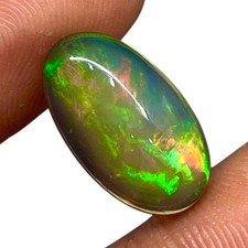 2.90 Cts Natural Ethiopian Opal 15x8.5mm Oval Flashy Loose Cabochon Gemstone