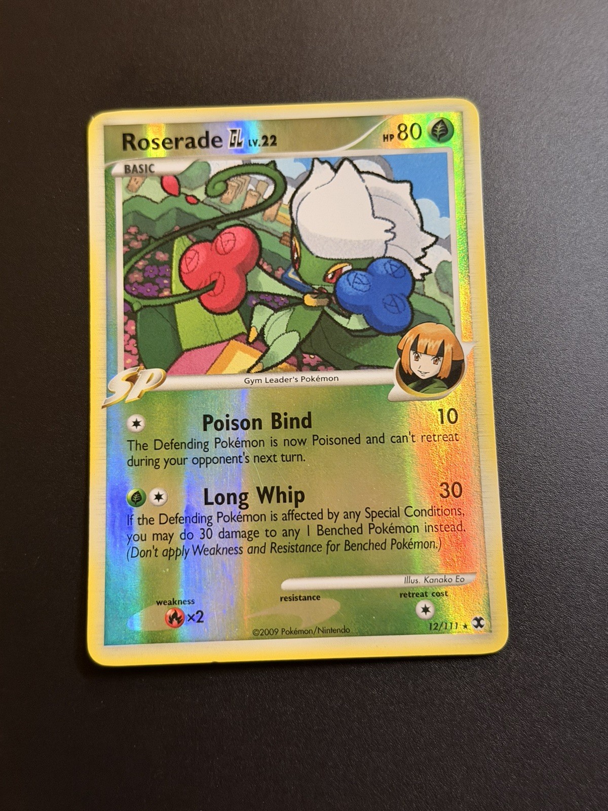 Roserade GL 12/111 Reverse Holo Rare Platinum Rising Rivals Pokemon TCG NM