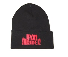 IRON MAIDEN Music Rock Band Logo Patch Fold Up Beanie Winter Stocking Cap Hat