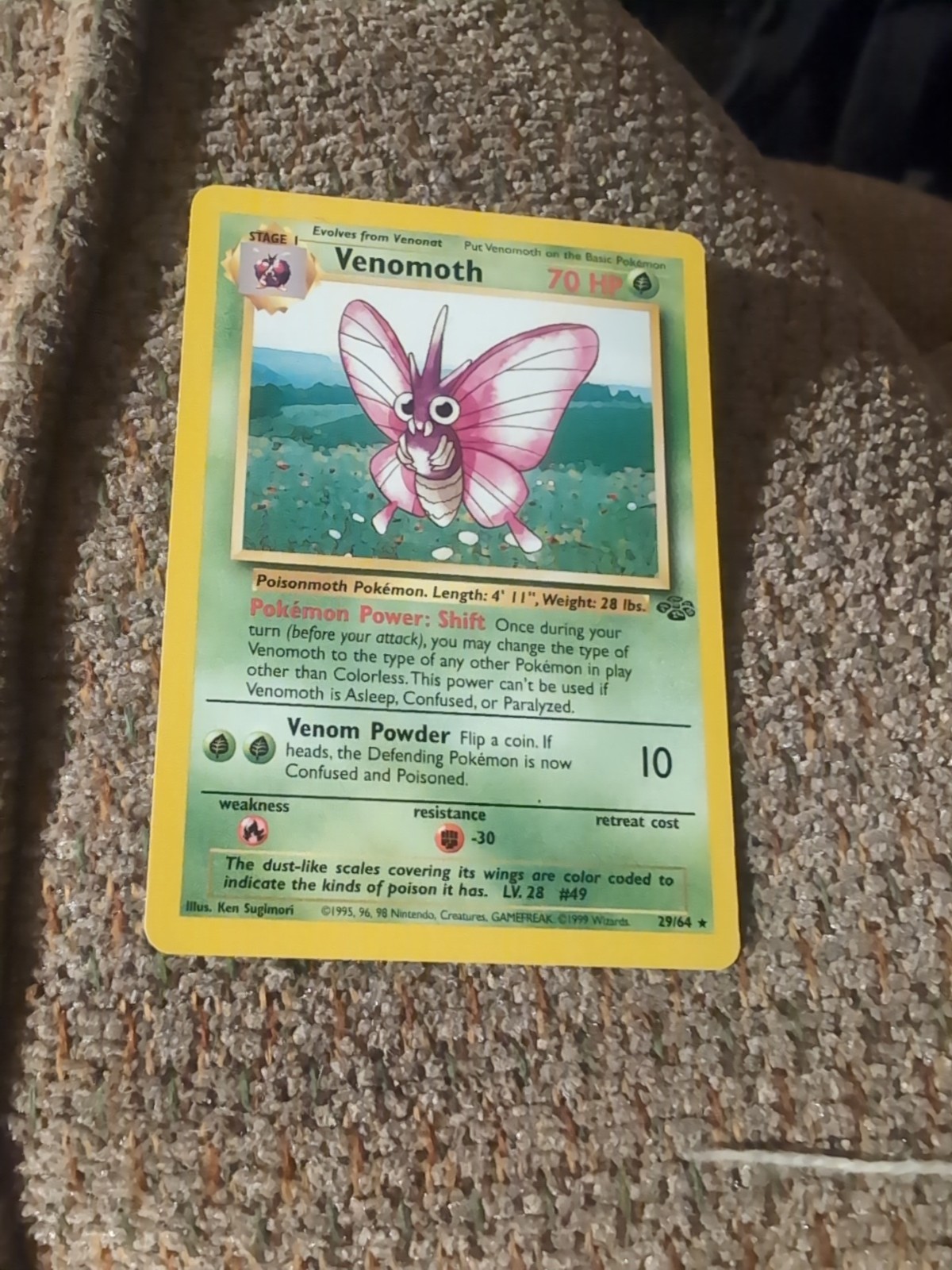 Pokémon TCG Venomoth Jungle 29/64 1st Edition Non-Holo Rare Card