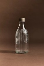 Clear Glass Drinking Bottle With Lid Water Juices Airtight Leakproof  1 Litre