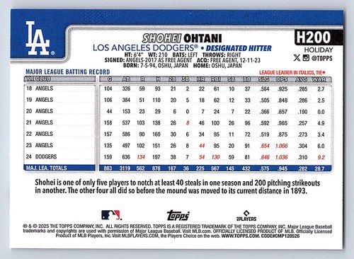 2025 Topps Holiday Base  # H 1 - H 200  - PICK YOUR CARDS - 第 318/318 張圖片