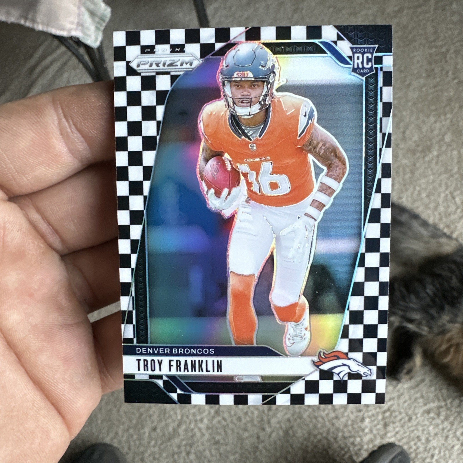 Troy Franklin 2024 Prizm Black White Checkerboard SSP Rookie Rc #393 Broncos