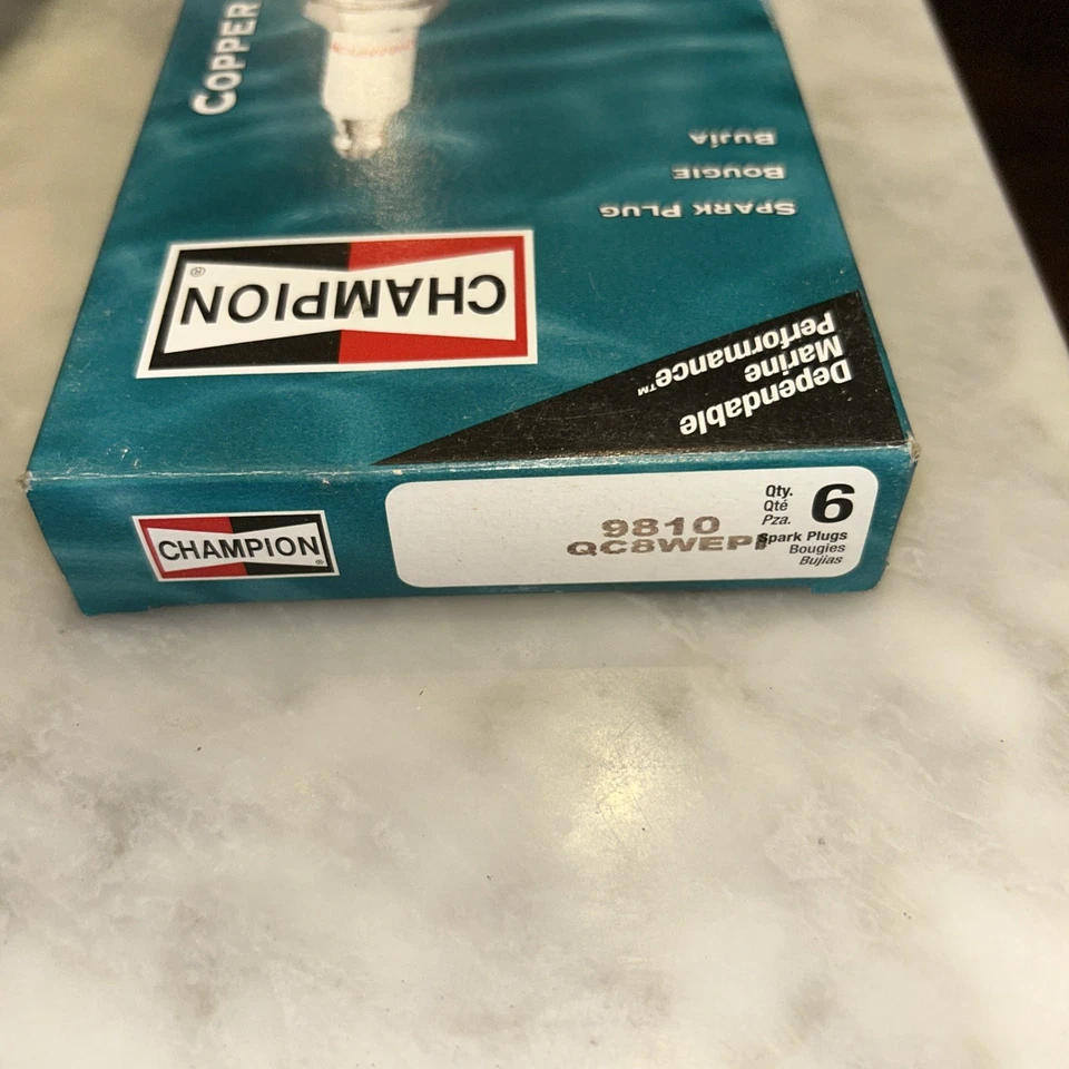 Champion QC8WEPI Spark Plugs 6 Pack Marine Boat New In Box 9810 - Image 3 of 3