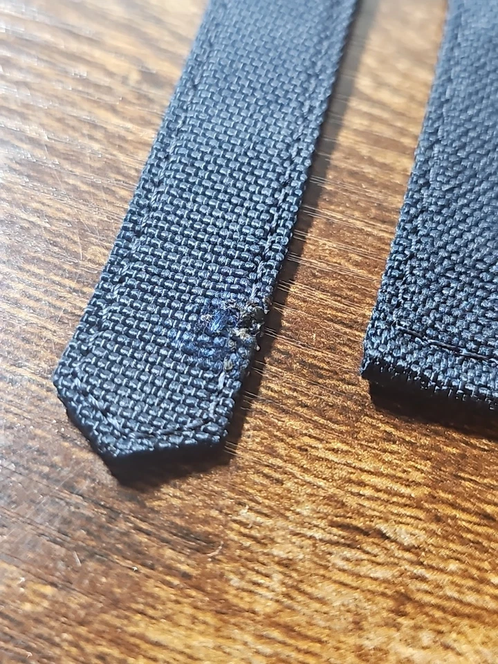 Authentic Tag Heuer OEM 21/18mm XL Blue Canvas & Leather Deployment Strap  - Image 4 of 4