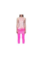 DAVID KOMA Womens Pink Open Back Crisscross Straps Tie Lined Mini Dress 6