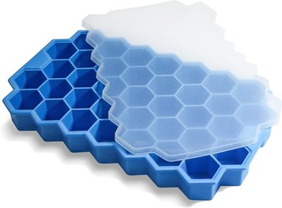 Ice Cube Trays for Freezer with Lid-37 Grid Silicone for Small Ice Cube