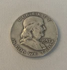 1957-D Franklin Half Dollar 90% Silver Circulated Coin 50C