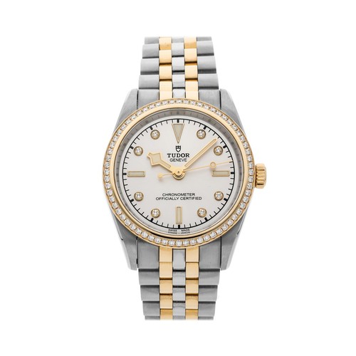 Tudor Black Bay One Steel Gold Auto 31mm Diamond Bezel Bracelet Watch 79613