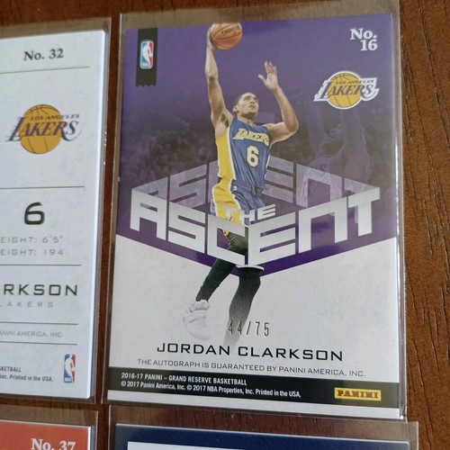 Jordan Clarkson Card Lot Lakers Jazz 4 Autos Mem # SP Grand Reserve Recon CK NBA - Picture 7 of 12