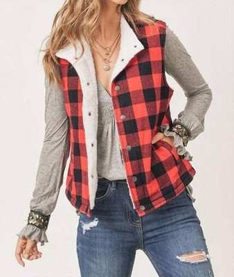 Risen Checks Out Sherpa Vest Red