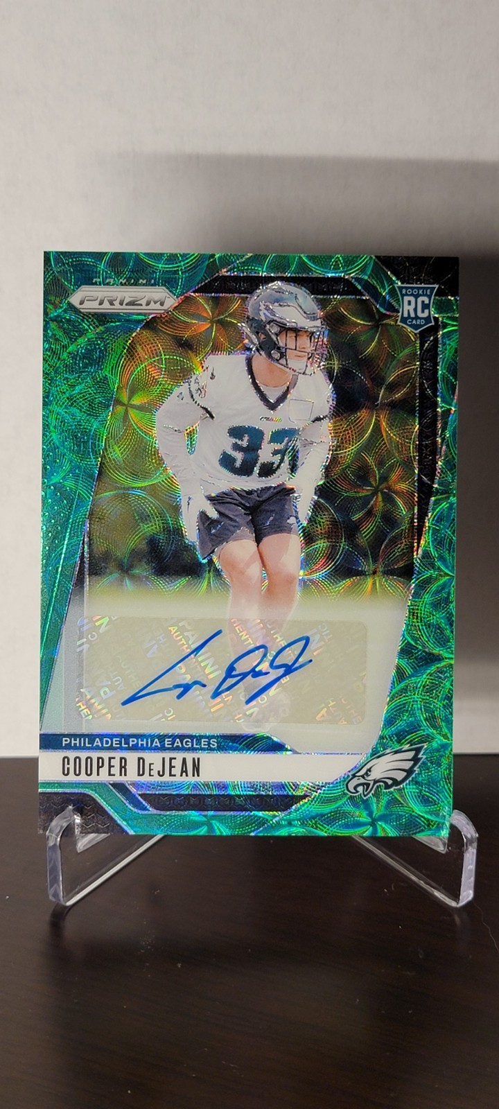 COOPER DEJEAN 2024 PANINI PRIZM ROOKIE AUTOGRAPH GREEN SCOPE RC AUTO /75