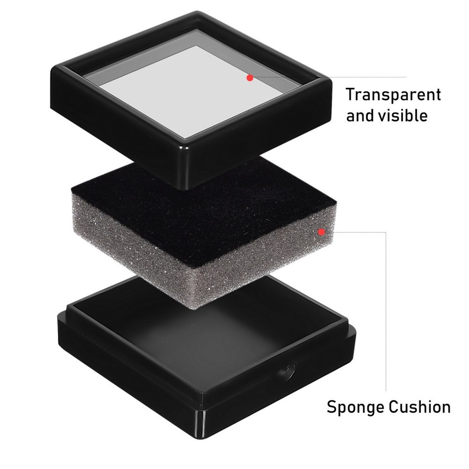 20 Pcs Plastic Jewelry Containers Square With Clear Lids And Sponge ...