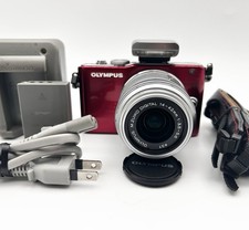  MINT OLYMPUS PEN Lite E-PL3 12.3MP RED w/14-42mm Lens Flash From JAPAN