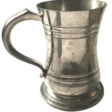 Vintage Sheffield Beer Tankard English Pewter Mug Hallmarked H. Samuel Cup