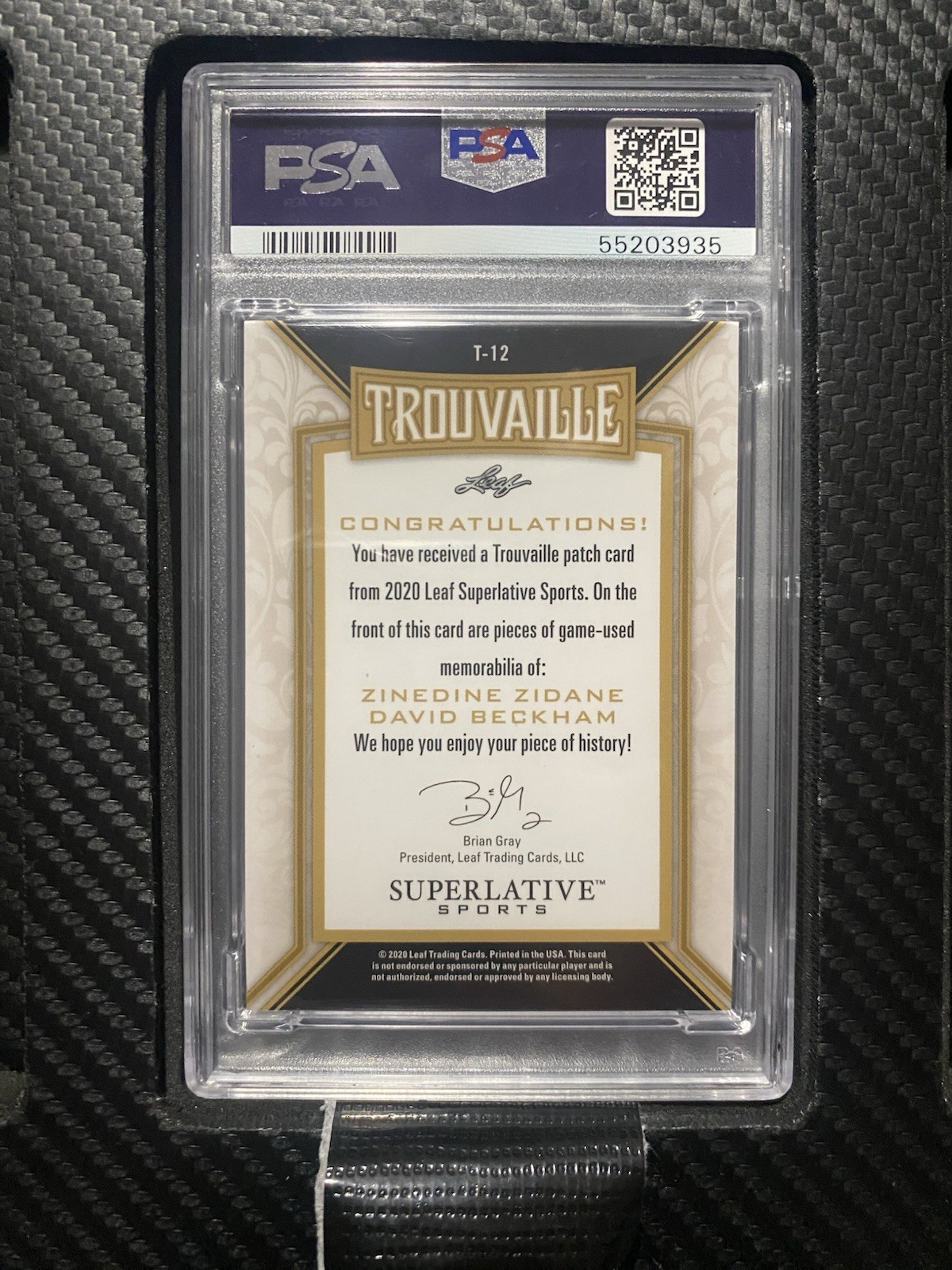 Zidane+Beckham Dual Match-Worn Patch Leaf 2020 RARE /2 PSA 9  view 2