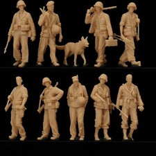 3D Printing 1/72 World War II Pacific US Forces 9 Person Unpainted