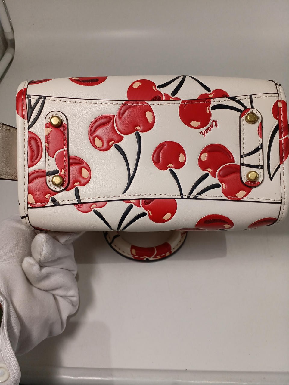 Authentic Cherry Pattern Shoulder Bag Model CB652… - image 7