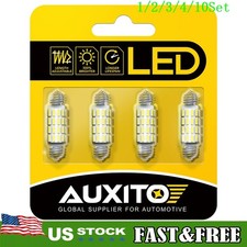 White 39mm-42mm Festoon Dome Map Interior Led Light Bulb 6500k 211 212 214 210x